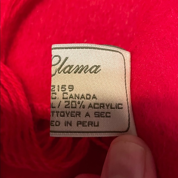 Red scarf set (alpaca wool and red sequin) - Picture 4 of 7